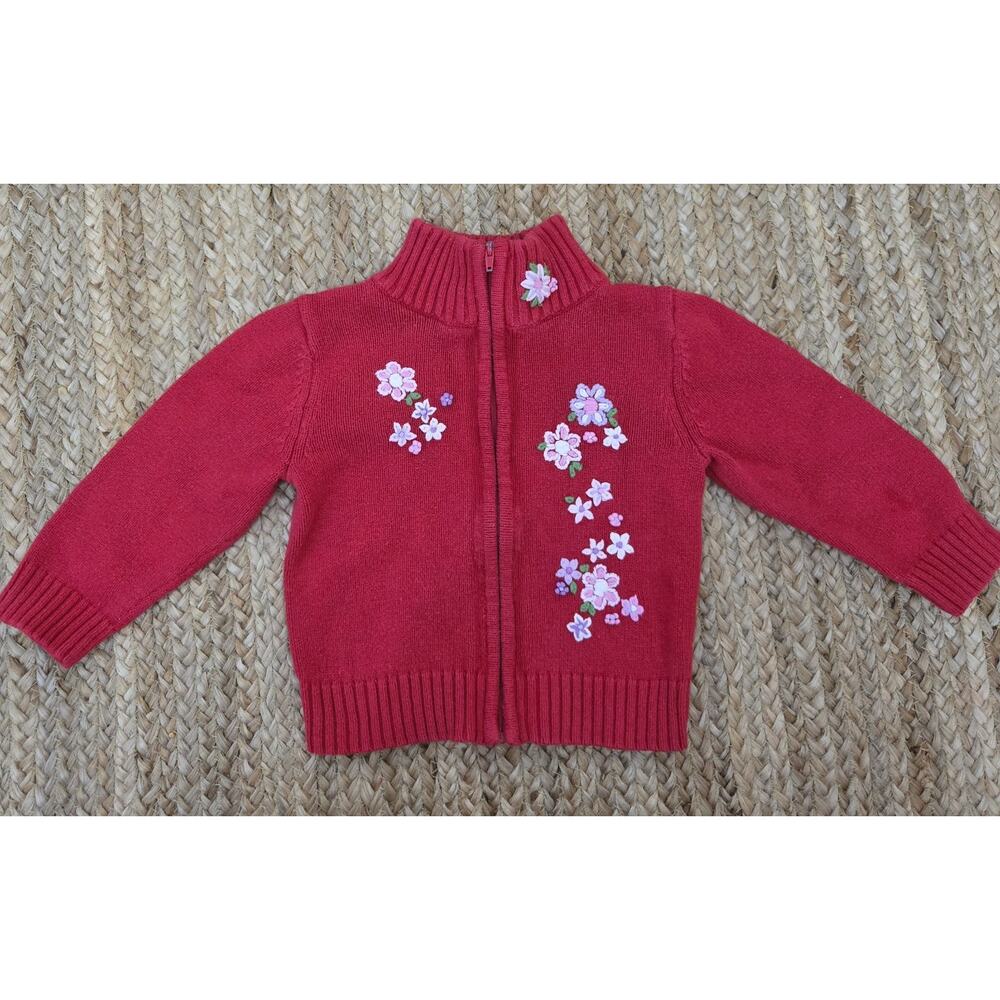 Wonder Kids Girls Size 18 mos Zip Up Long Sleeve Knitted Sweater Jacket